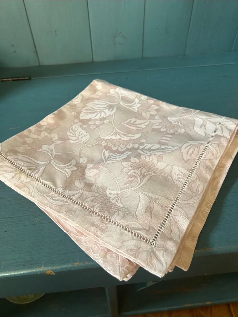 Vintage Elegant Floral Blush Pink Dinner Napkins - Set of 4 | Damask Jacquard
